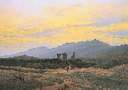 Caspar David Friedrich Klosterruine Eldena und Riesengebirge oil on canvas